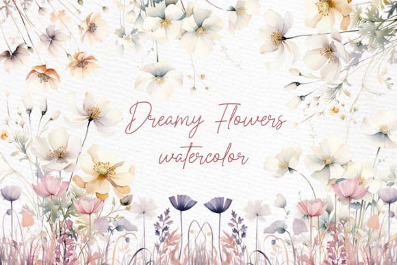 Download Watercolor White Wild Flowers Clipart - Wild flowers clipart Collection