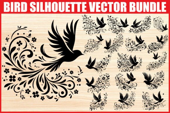 Download Floral Bird Silhouette SVG Bundle - Floral bird Collection