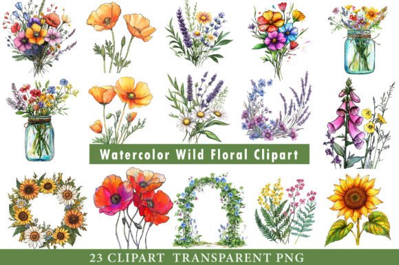 Download Watercolor Wild Floral Clipart - Wild floral clipart Collection