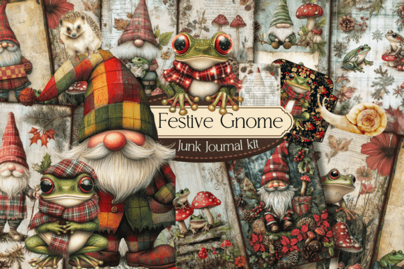 Download Festive Gnome Junk Journal Kit - Junk journal Collection