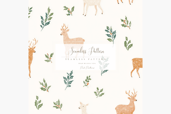 Download Whimsical Deer and Foliage Seamless Pattern PNG - Premium Resources
