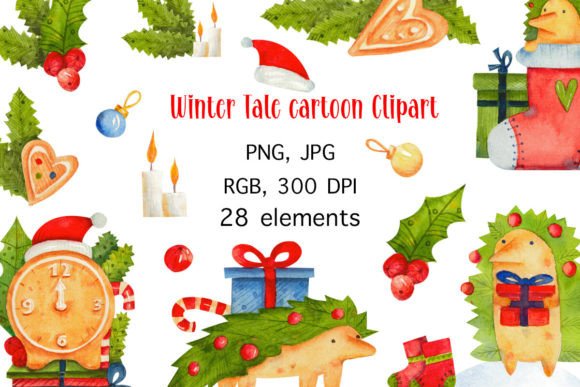 Download Watercolor Winter Tale Cartoon ClipArt - Cartoon Collection