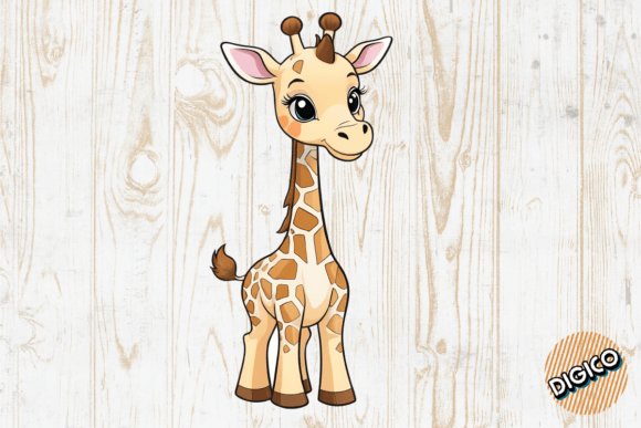 Download Adorable Cartoon Baby Giraffe - Cartoon Collection